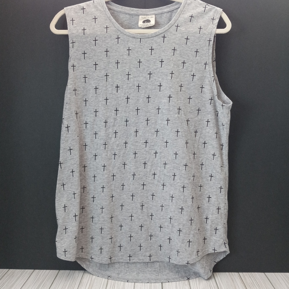 Cotton On Goth Crosses Sleeveless Tank Top